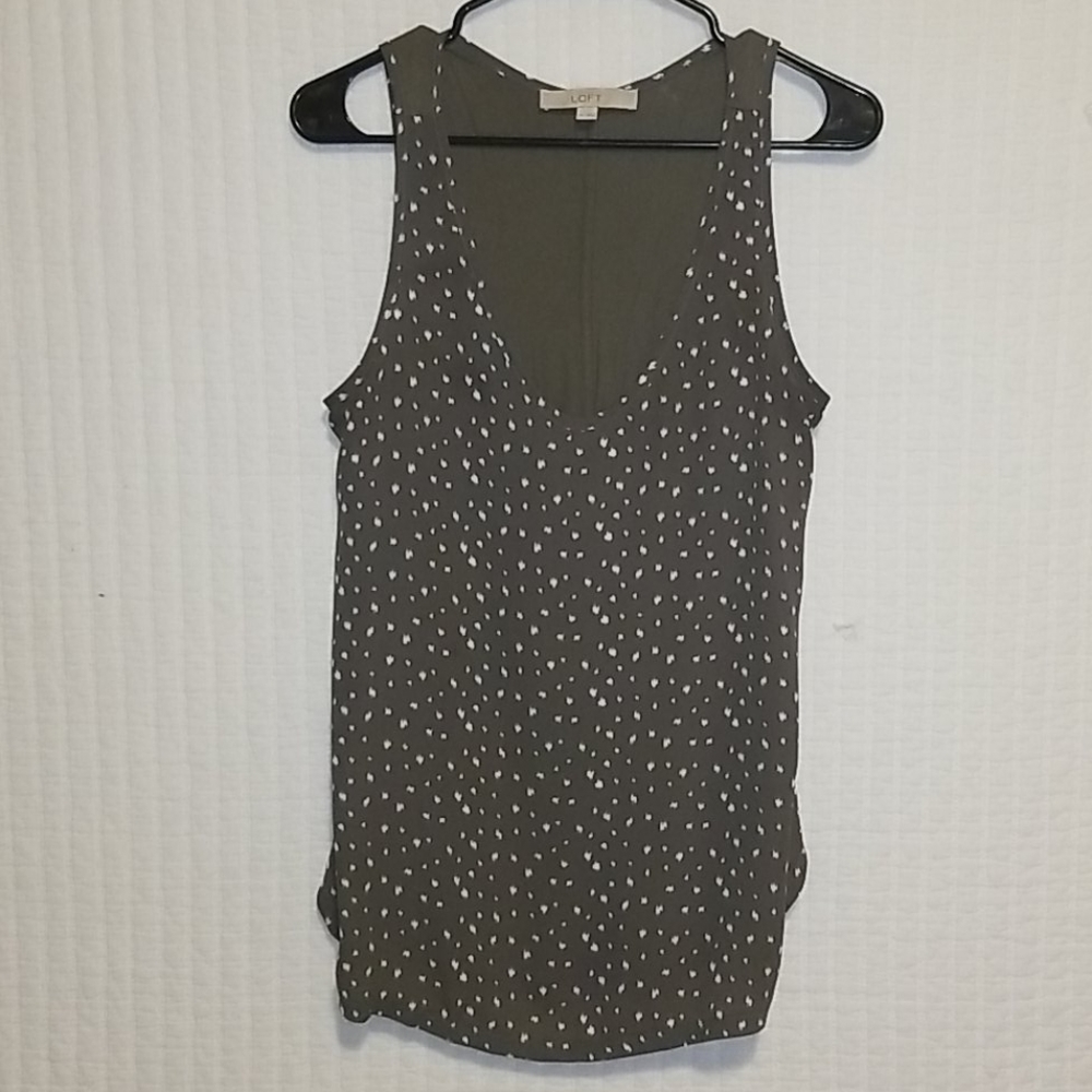 Loft olive print top